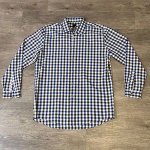 J.Ferrar Mens Long Sleeve Button Down Shirt, Size L 16-161/2 Slim Fit